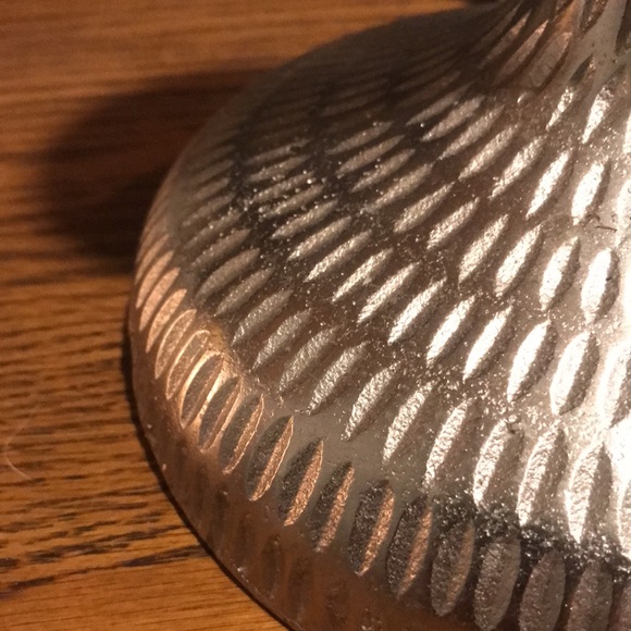 Silver hammered candle stick holder 7” x 10” - Picture 2 of 4